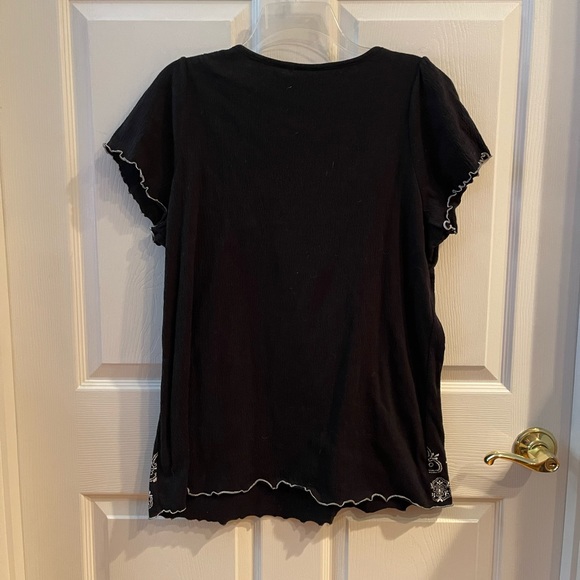 Jane Ashley black gauze shirt, embroidered - Picture 2 of 6